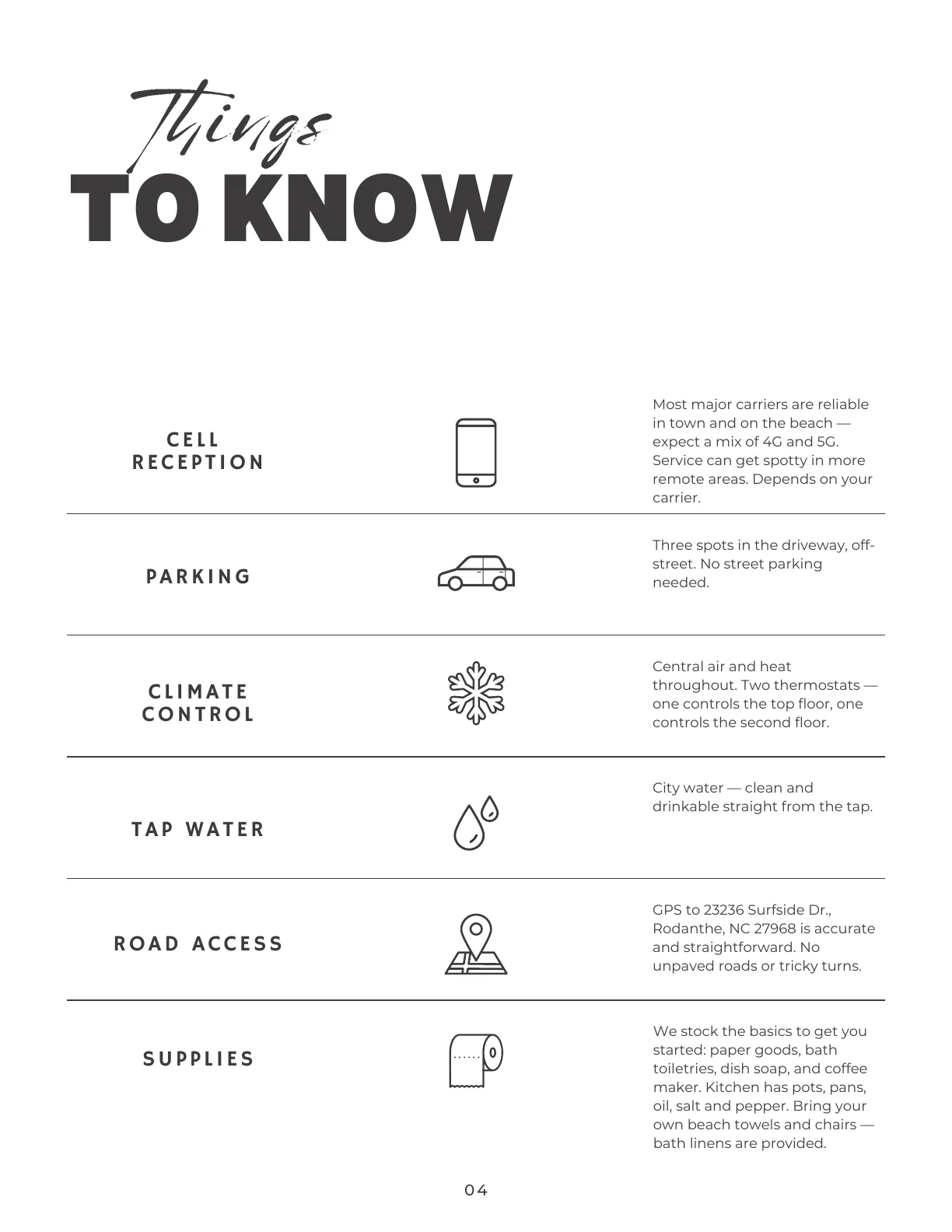 Salt & Sand Welcome Guide page 6